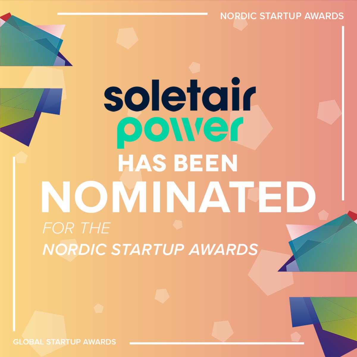 📣 Soletair Power has been nominated for the 2021 Nordic Startup Awards in the category "Best Green Tech" startup in Finland.🏅

Learn more about the SDGs➡️
sdgs.un.org/goals
About Soletair Power➡️
soletairpower.fi

#soletairpower #GlobalStartupAwards #NSAwards