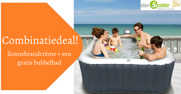 VanSlobbe's tweet photo. Ook optimaal genieten deze zomer? Deze maand geven wij een opblaasbare spa t.w.v. €874,65 cadeau bij de aankoop van bedrukte zonnebrandcrème! Benieuwd naar de mogelijkheden?https://t.co/5MCheHHEpW https://t.co/bnGzfhuwkG