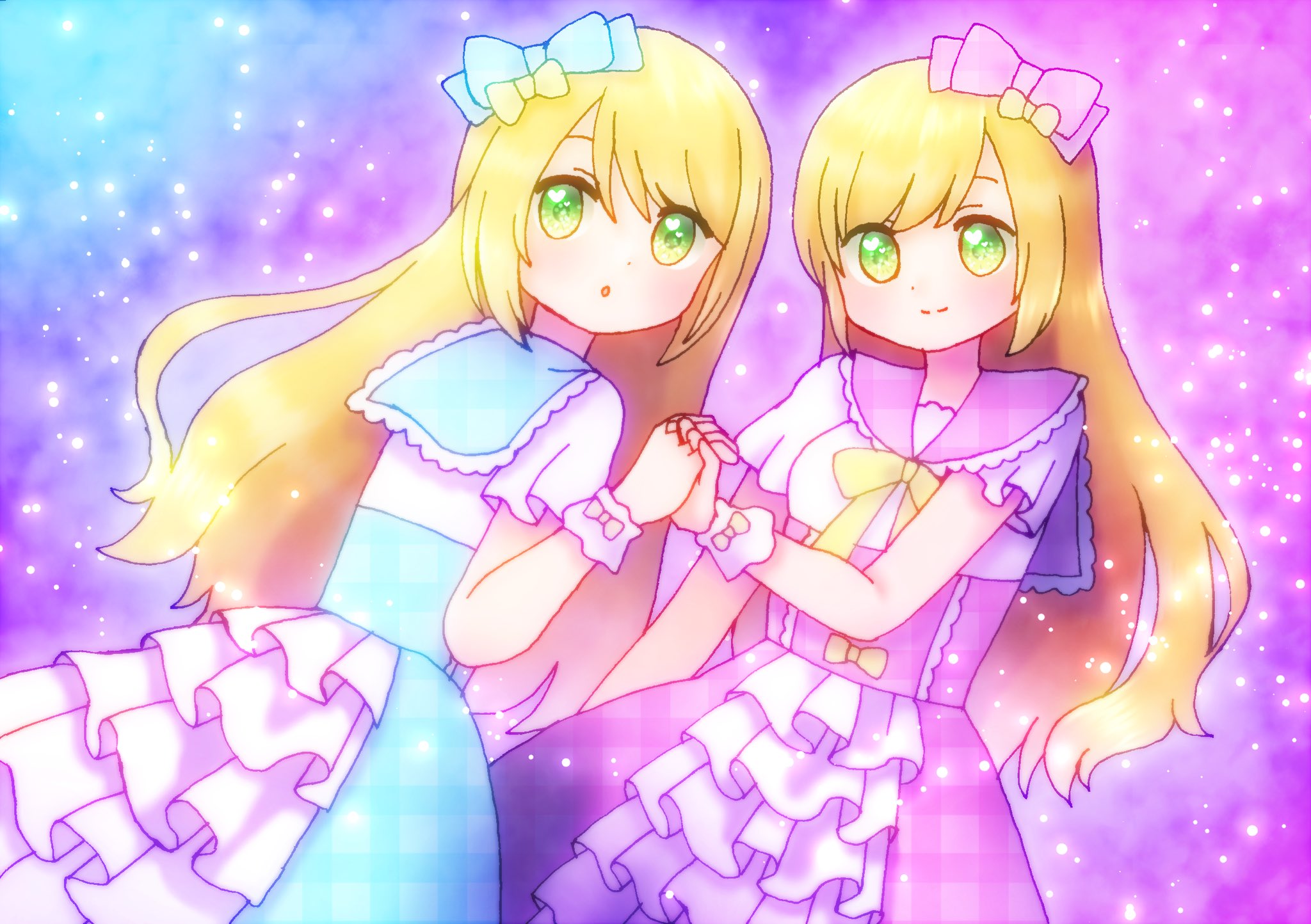 تويتر いそぎんちゃく２号 على تويتر ゆめかわ双子ちゃん イラスト お絵描き 女の子 ゆめかわいい T Co 6hzlgdeidv