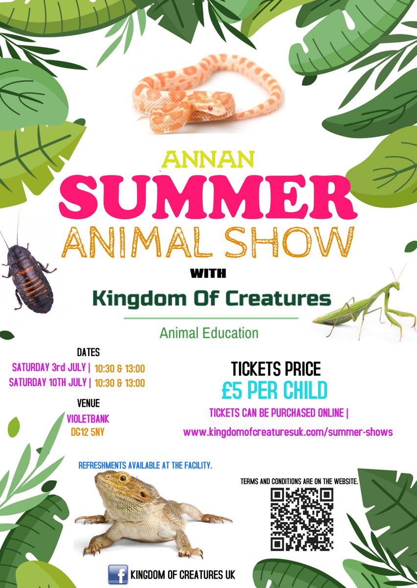 AnnanRugby's tweet photo. ANNAN SUMMER ANIMAL SHOW

Change of pace from all the rugby posts!

Coming up on the 3rd/10th July at Violetbank &amp; hosted by our very own Tigers Coach Jordan Paterson

https://t.co/uXCM3pjqei

Or alternately tickets can be bought on a Fri before training as Jordan will be there. https://t.co/S83aKnKlzX