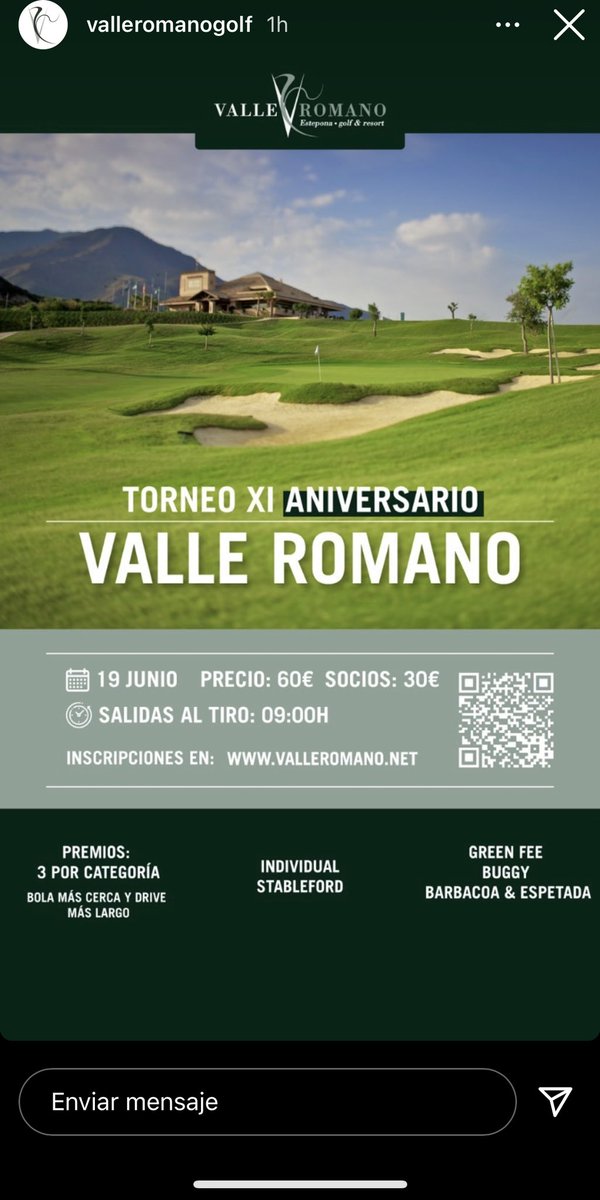 Anunciamos próximo torneo XI Aniversario <a href="/valleromanogolf/">Valle Romano Golf</a> de 19 de junio. Ven y únete a esta celebración  inscripciones en valleromano.net/torneo-xi-aniv… <a href="/GolfCostadelSol/">Golf Costa del Sol</a> <a href="/estepona/">Estepona</a> #Golf