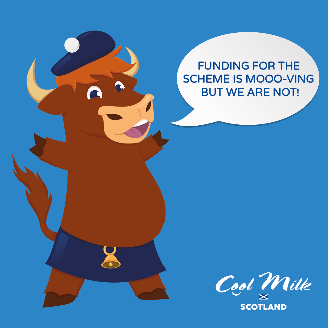 MilkScotland's tweet photo. From 1st August 2021, the scheme is changing.  You will need to register with your local authority, and they will then provide direct up-front cash funding, for a daily portion of cow’s milk or soy milk and a piece of fruit for each child in your care 🥛 https://t.co/Xc890raQP4