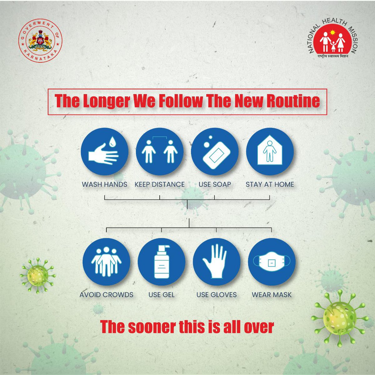 DHFWKA's tweet photo. The Longer We Follow The New Routine, The Sooner This is All Over.
@covidhelpblore @sumalathaA @kiranshaw @TVMohandasPai @PavanWadeyar @DanishSait  @SarjapuraRWA @airnews_bang @covidbangalore @CovidKarnataka @karnataka_team @KarnatakaVarthe @PIBBengaluru  @CitizenKamran https://t.co/VAO5DK1mAQ