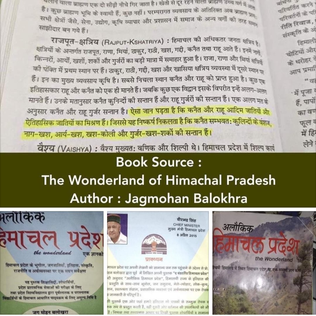 Nagar143Abhinav's tweet photo. #गुर्जर_सम्राट_पृथ्वीराजचौहान
Here kanait is used for himachali chauhan and rahu for rawal and rawat rajputs.
Acc to jagmohan balokhra who is also a rajput, he said in his book the Wonderland HP, that rajputs chauhan, rawal and rawat are from gurjar origin https://t.co/w7ocdL57lh https://t.co/eM2aEI6IB7