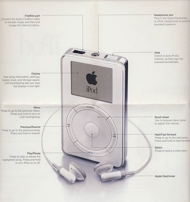 Original iPod instructions (2001) #industrialdesign #tech