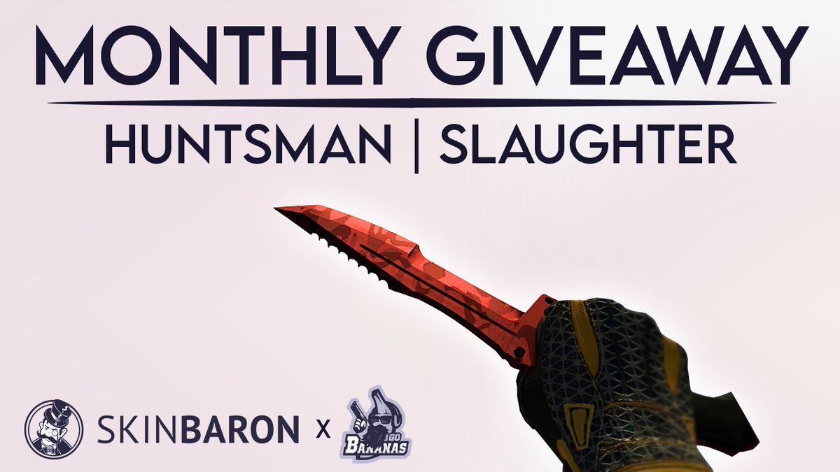 Maxim (@maximstweets) on Twitter photo 🍌 June 2021 Giveaway 🍌
♦️ Huntsman | Slaughter (Factory New) ♦️
- RT & Follow
- Tag 2 Friends
- Follow <a href="/SkinBaronEN/">SkinBaron.com</a>
Buy skins cheap & sell them for real money at
SkinBaron.com/Partner/Banana…
#AD
Winner drawn at end of the month 🗓️ 🍌 June 2021 Giveaway 🍌
♦️ Huntsman | Slaughter (Factory New) ♦️
- RT & Follow
- Tag 2 Friends
- Follow <a href="/SkinBaronEN/">SkinBaron.com</a>
Buy skins cheap & sell them for real money at
SkinBaron.com/Partner/Banana…
#AD
Winner drawn at end of the month 🗓️