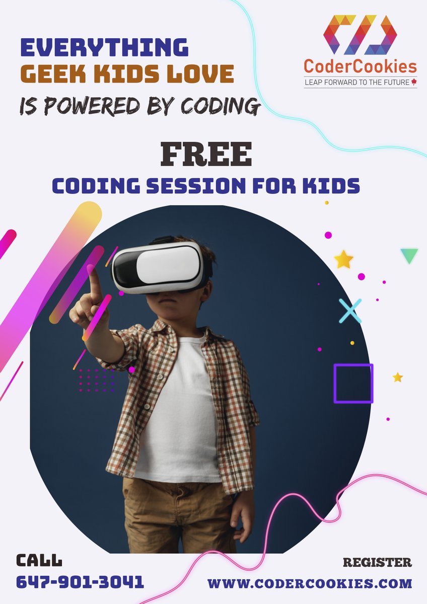 CoderCookies's tweet image. Geek kids are empowered by coding skills
Reserve your FREE spot and enable your kids to leap forward to the Coding future with CoderCookies!  codercookies.com/free-lessons/
#CoderCookies #codingschool #coders #canadá #kidscoding #onlineclasses #coder #codingisfun #python #girlswhocode