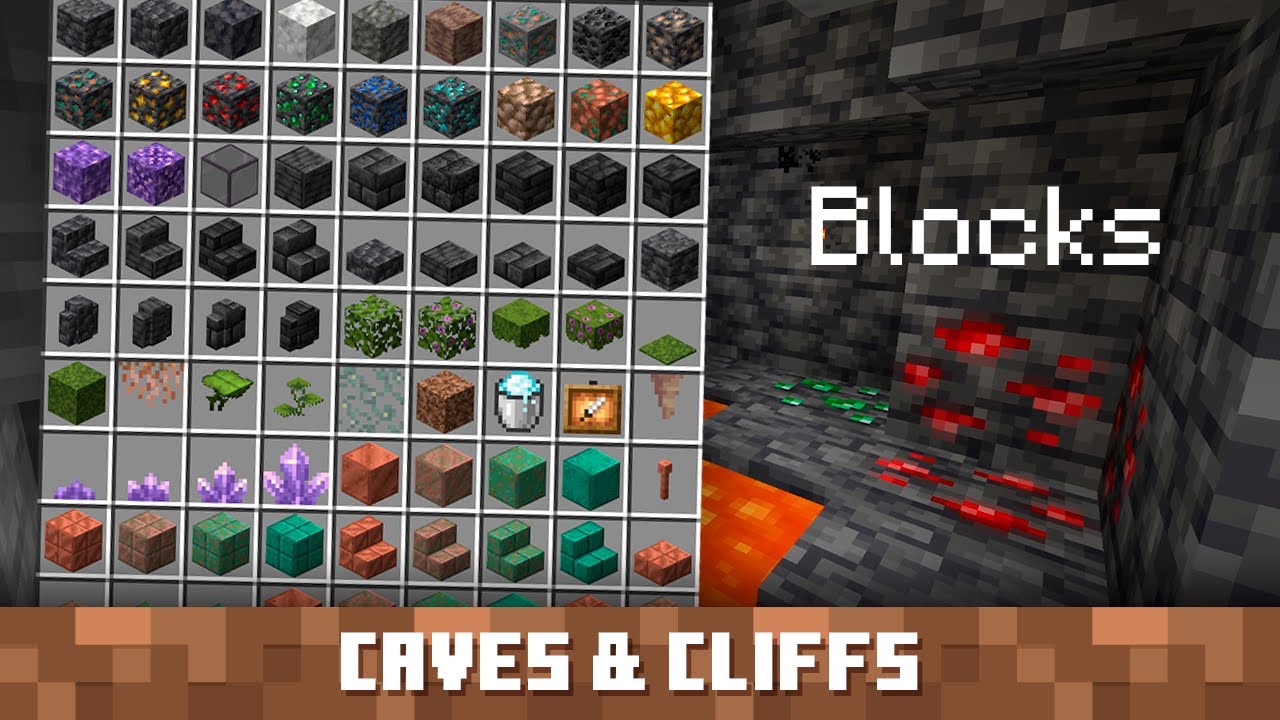 マインクラフト 日本公式 Minecraft Japan 91ものブロックが登場するcaves Cliffs 洞窟と 崖 第1弾 では 新しいものがクラフトできるようになる様々な新要素が追加されます Caves Cliffs 洞窟と崖 アップデートの裏側について開発者が説明して