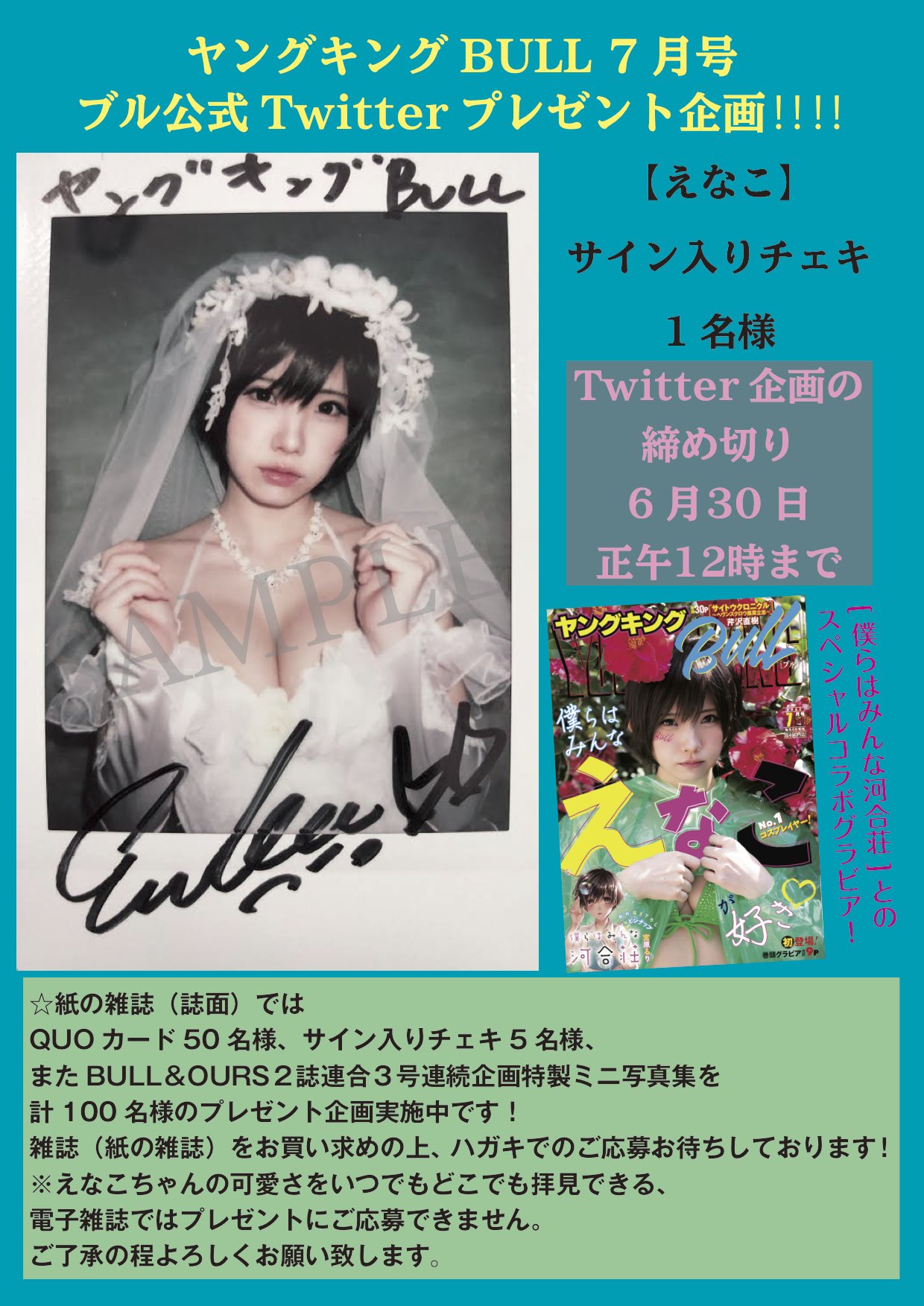 えなこちゃん サイン入りチェキ ヤングキング5号バレンタイン