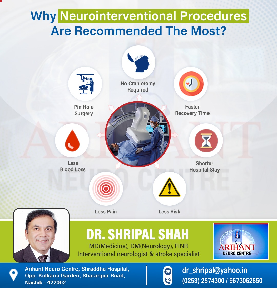 Interventional Neurology uses tools that pass through the blood vessels to diagnose and treat diseases and conditions rather than using open surgery. 
#neurointerventional #interventionalNeurology #neurologist #doctor #hospitalinnashik #nashikdoctor #interventionalneurologist