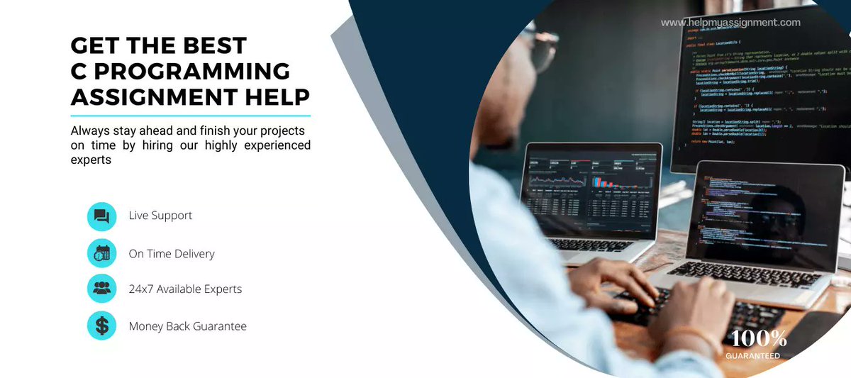 Helpmyassignme2's tweet image. With Our 24x7 Online Supports You Can Get In Touch With Our Experts To Solve Your Queries Instantly. We Cover All The C and C++ Assignments.
For More Information Visit us: helpmyassignment.com/c-programming-…