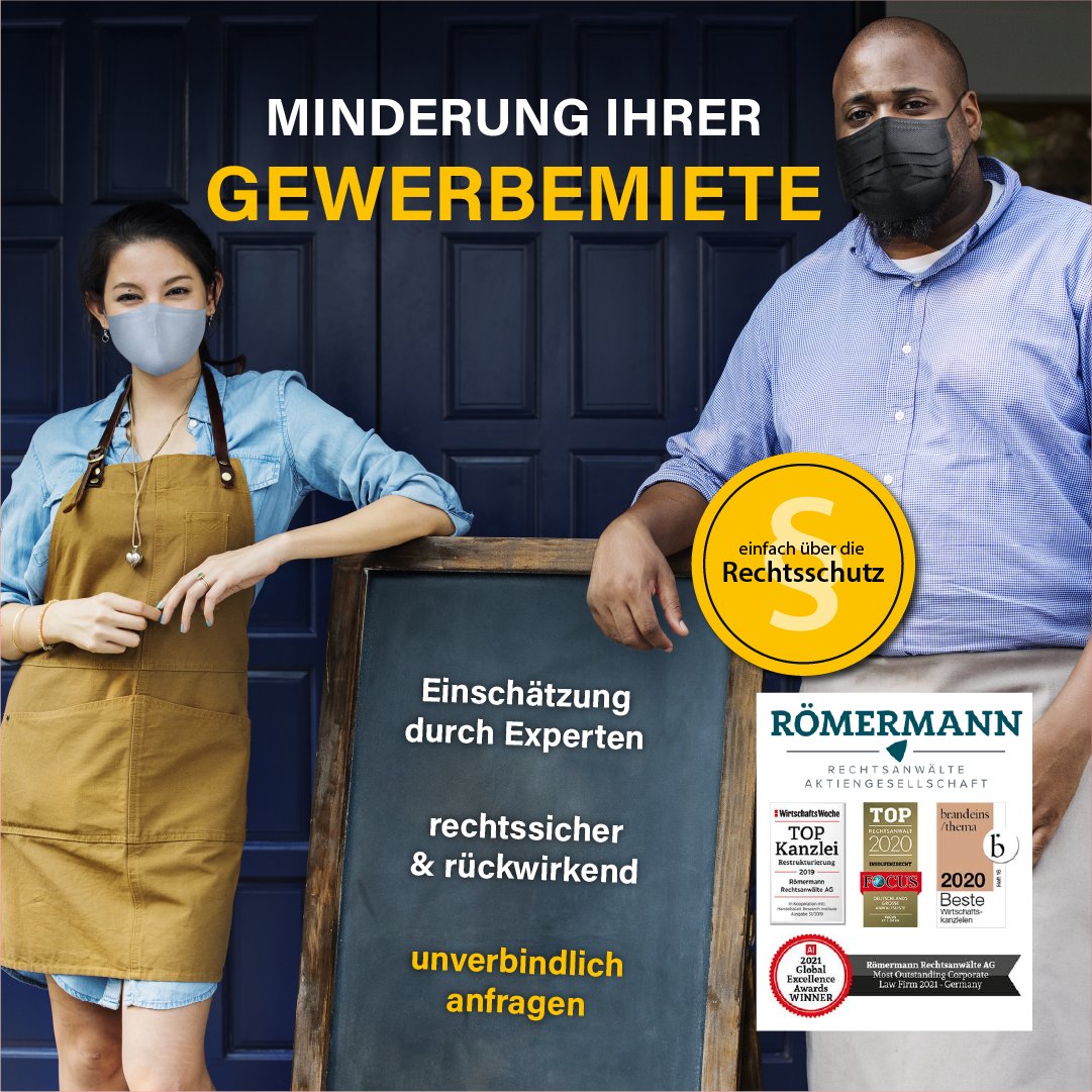 Heute Abend um 18 Uhr informiert Prof. Dr. Volker Römermann online (und kostenfrei) über die Gesetzeslage im #Gewerbemietrecht. Für alle #Mieter, die in der Pandemie mit ihrem Vermieter keine Einigung über eine #Herabsetzung der Gewerbemiete erreicht haben. 😉
