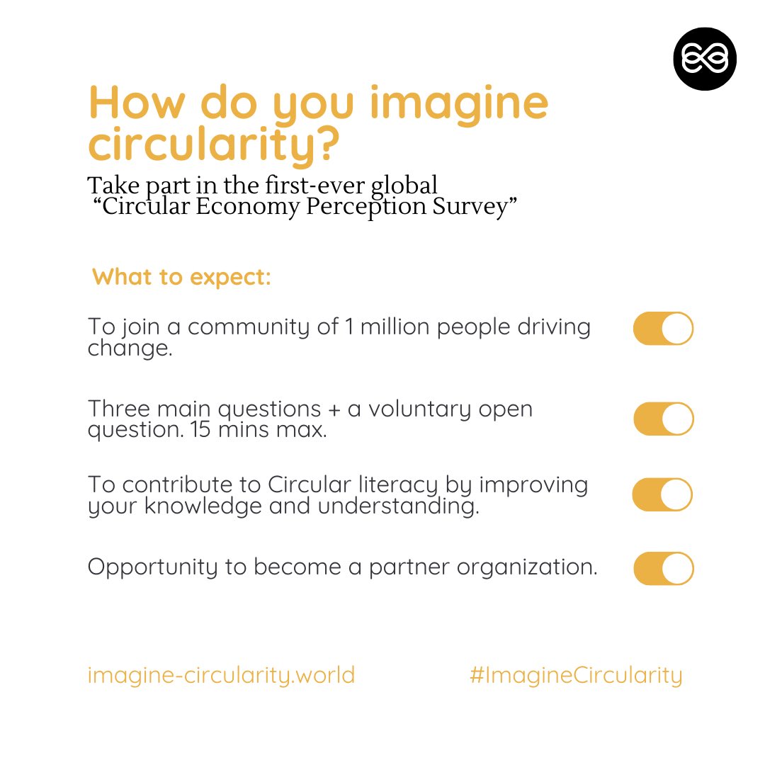 CircularCitizen's tweet photo. Join the growing community taking part in #ImagineCircularity, 1st ever global survey on perceptions of circularity, seeking to understand how we all see &amp; imagine the #circulareconomy. 

#RevolveCircular @RevolveMediaCo @UUCopernicus 

👉https://t.co/9onaPJ5NCj

#circularityxall https://t.co/ToGDHMujZj