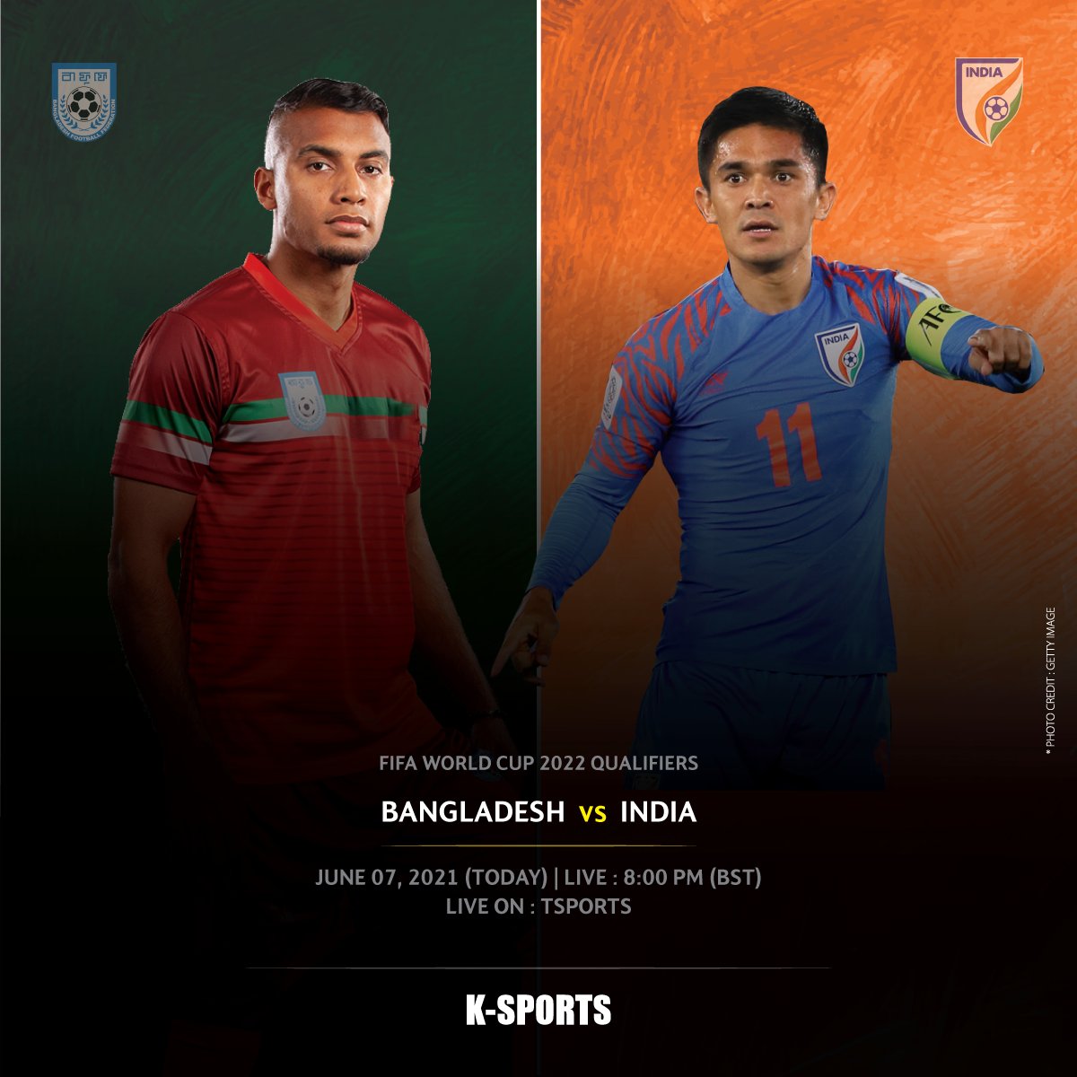 ksportsbd's tweet photo. FIFA WORLD CUP 2022 QUALIFIERS
BANGLADESH vs INDIA
JUNE 07, 2021 (TODAY) | LIVE : 8:00 PM (BST)
LIVE ON : TSPORTS

#fifa2022qualifier #banvind #indvban #ksports #ksportsbd https://t.co/w26hmwxwhi
