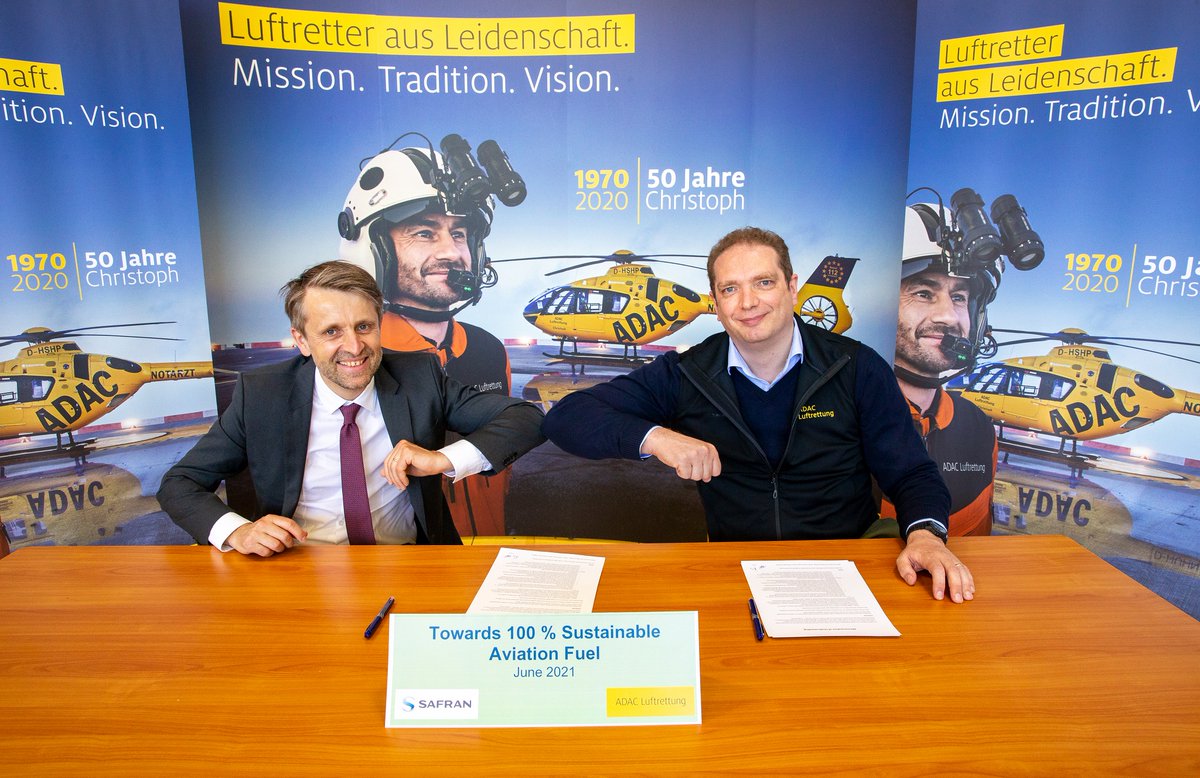 SafranHCEngines's tweet image. Powered with #Arriel 2E, a rescue @AirbusHeli #H145, operated by @ADAC has flown on biofuel for the 1st time.

✔️Biofuel produced from used cooking oil 
✔️Significant CO2 emissions reduction
✔️All our engines certified to operate on up to 50% biofuel

👉 safran-helicopter-engines.com/media/first-re…