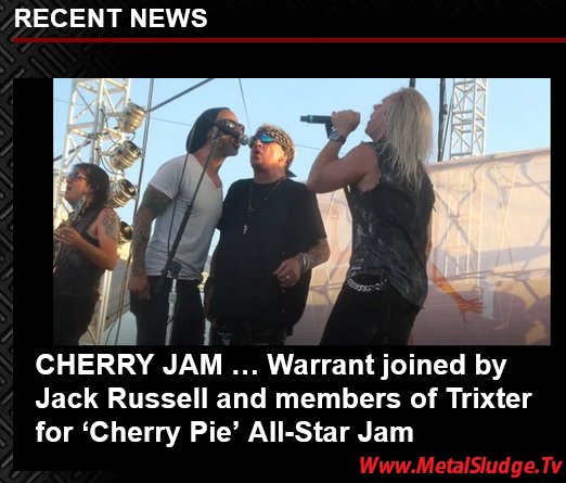 CHERRY JAM … @warrantrocks joined by Jack Russell of Jack Russell's Great White & members of @trixterrocks for ‘Cherry Pie’ All-Star Jam #warrant #trixter #jackrussell #stevebrown #pjfarley #joeyallen #erikturner #robertmason #blabbermouth #metalsludge metalsludge.tv/cherry-jam-war…