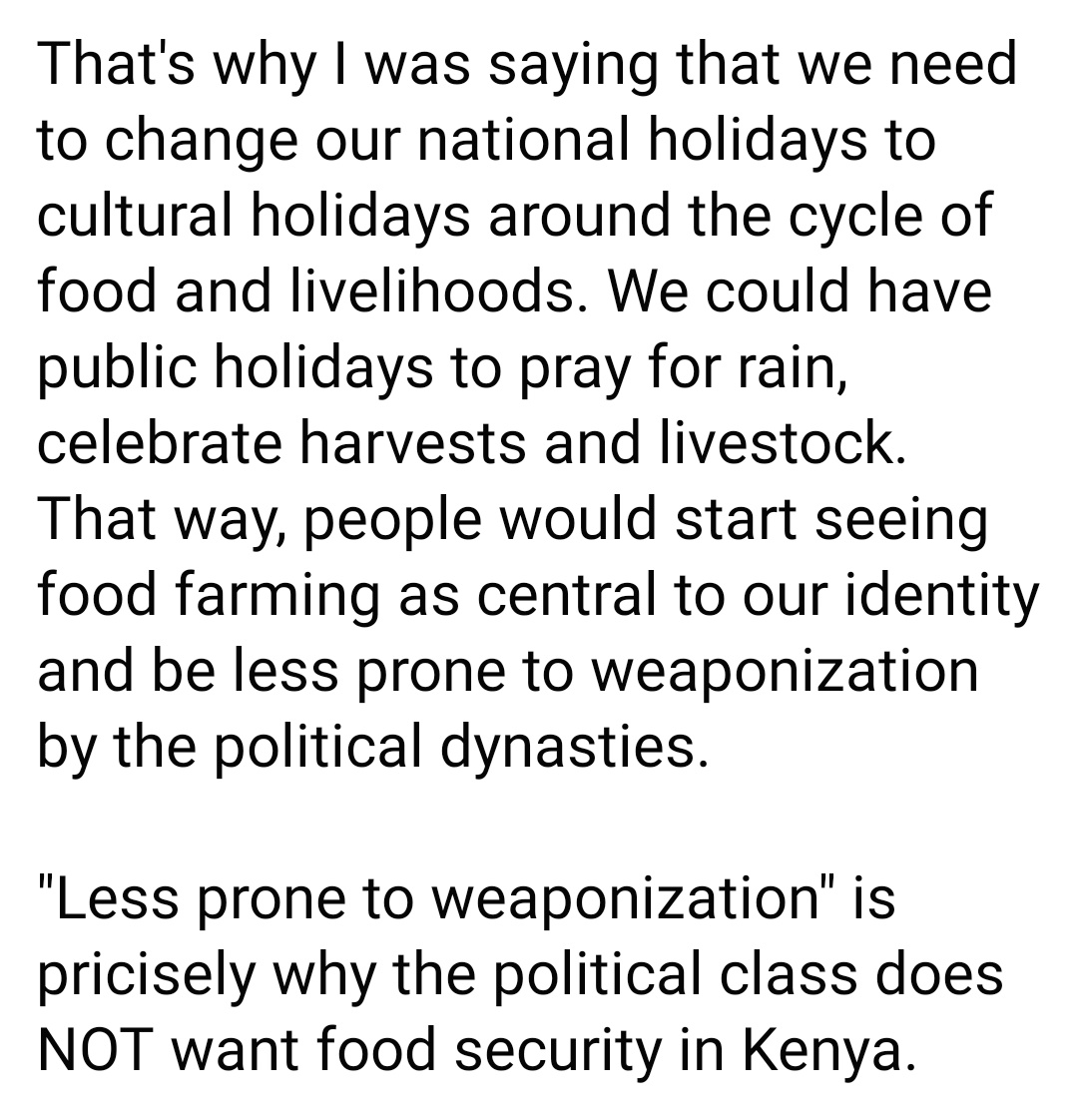 Finally we figure out why food security was a pillar of the #Big4Agenda.

It was about business. It was never about us. BBI is there to just seal the privatization of Kenya.
#lindakatiba