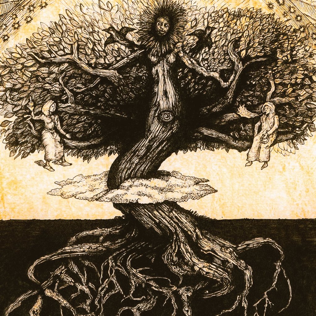 Mother of Creation, pen and ink.
#Folklore #folkhorror #pagan #penandink #darkart #esotericart