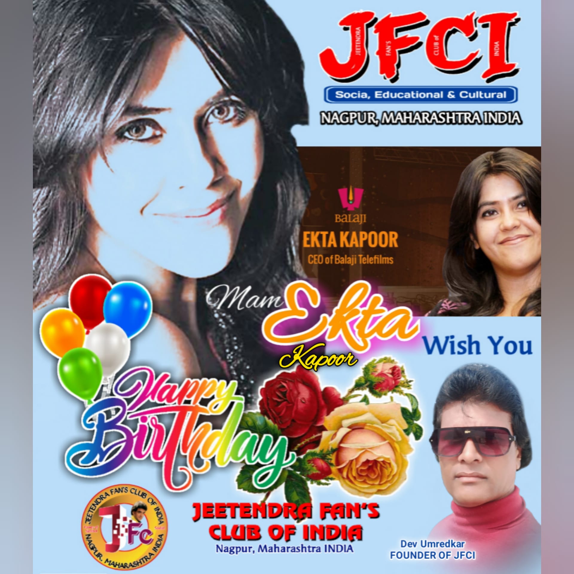 Wish You Happy Birthday Mam, EKTA KAPOOR JI    
