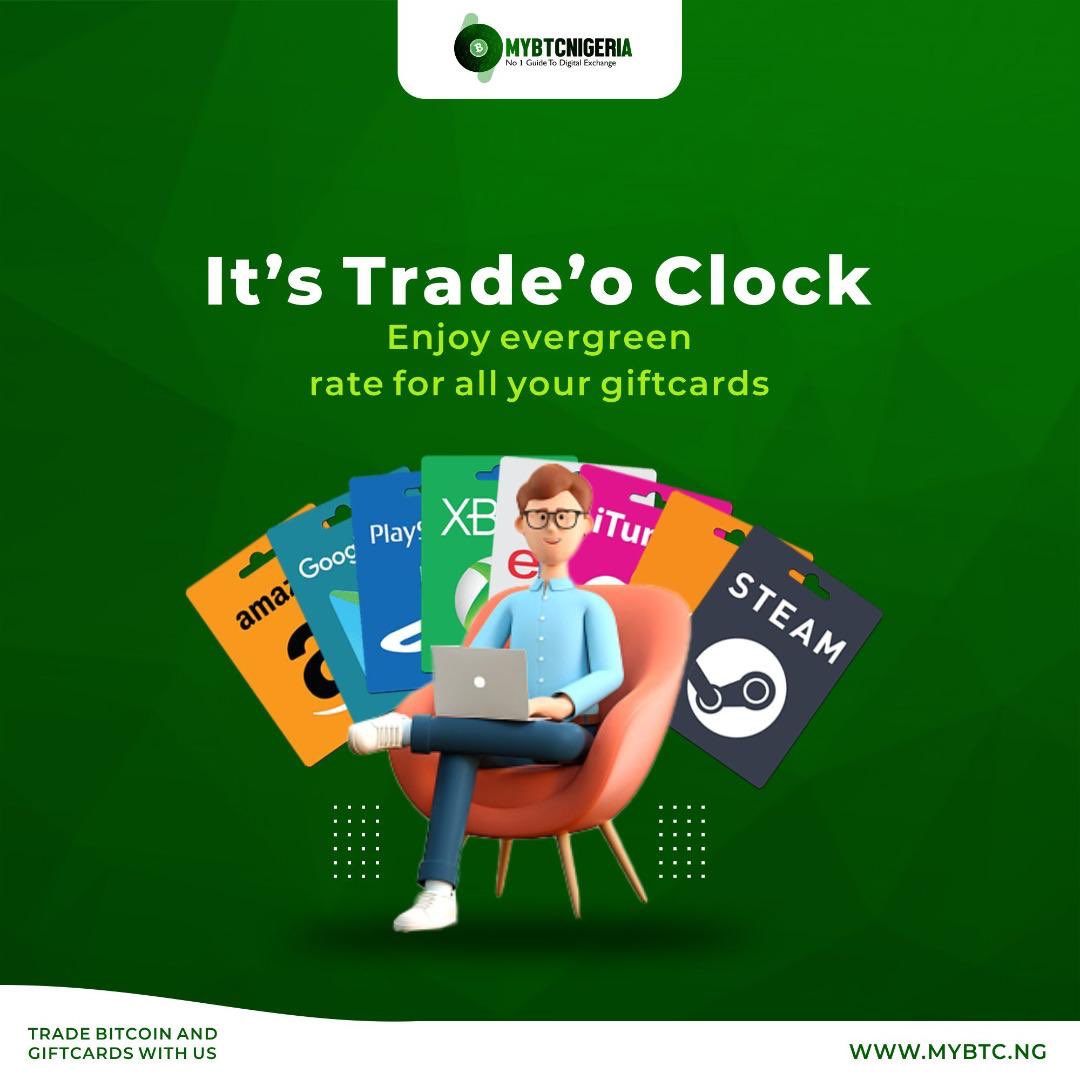 It’s a new week !

@btc_nigeria is actively buying Giftcards, Bitcoin, Ethereum 24/7 at the sweetest rates with instant payment. 

Trade on MYBTC.NG today 

 #MyBtcNigeria