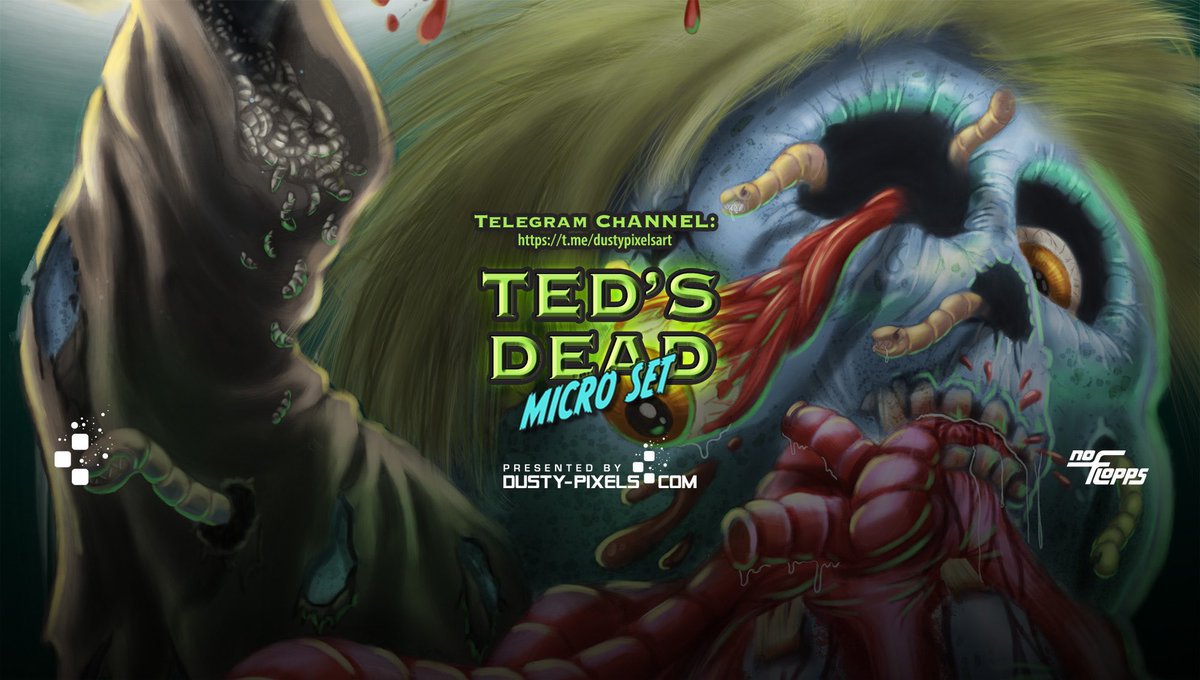 DustyPixels2's tweet photo. Just over an hour to go until the public drop of the remaining 400 of the Teds Dead packs go live. If you missed the private drop, this is your chance! https://t.co/axVToaorNY #NFTs #nftdrop #NFTCommunity #nftcollectors #misfits #gpk #tedsdead #deadted #jaydecay https://t.co/ZtoIkj5DpA