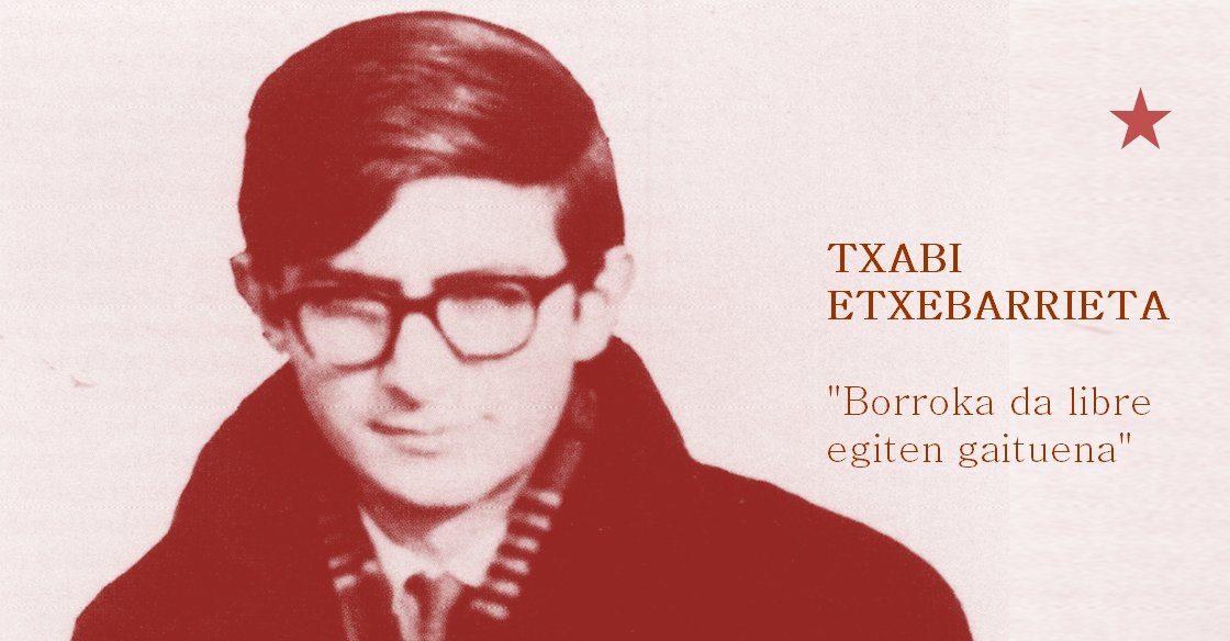 IratzarFundaz's tweet photo. 1968.06.07-Alde Zaharreko auzokidea genuen Txabi Etxebarrieta hil zuen guardia zibilak, Benta Handin.🌹🌹
🗣️Bere borrokak eta ametsek gure artean irauten dute.
#izanzirelakogara #oroimenagara
📕https://t.co/urV8kEYa9v
@EtxebarrietaME @EuskalMemoria @EgiariZor https://t.co/1s06cs9DgS