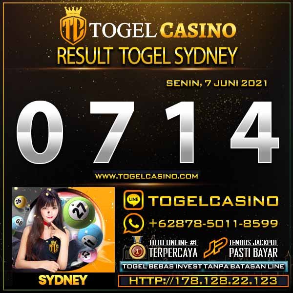 Togel Casino | Bandar Togel Online | Live Casino On Twitter: "Hasil Pengeluaran  Sydney Senin, 7 Juni 2021 Result : 0714 Shio : Tikus Selamat Para Pemenang  Jp #Togelcasino #Casinotogel #Togelsingapore #Togelsingapura #