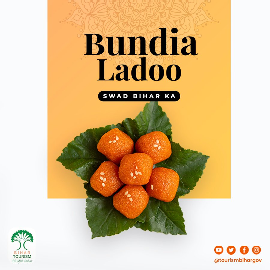 thegandhicentre's tweet photo. #ICCRinNetherlands,#iccr_del,#IndiainNetherlands,#bihartourism,#biharfraternity.
Bundia ladoo is one of the traditional mouthwatering desserts of Bihar. This delight has always been a specialty of Bihari platter.

#SwadBiharKa #SweetsofBihar #BiharTourism #BlissfulBihar https://t.co/zEsPgCOXzY