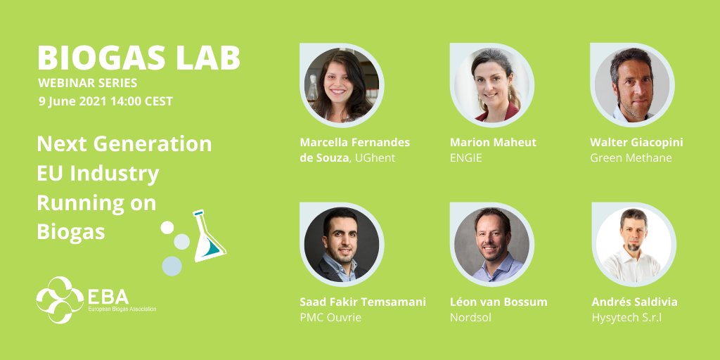 Join us Wednesday 9 June to explore the #industrial applications of cutting-edge #biogas technologies &amp; the #innovative concepts of biogas plants that can be used in industrial value chains.

This interesting panel is not to be missed! 
📲Register: bit.ly/33hZaWo