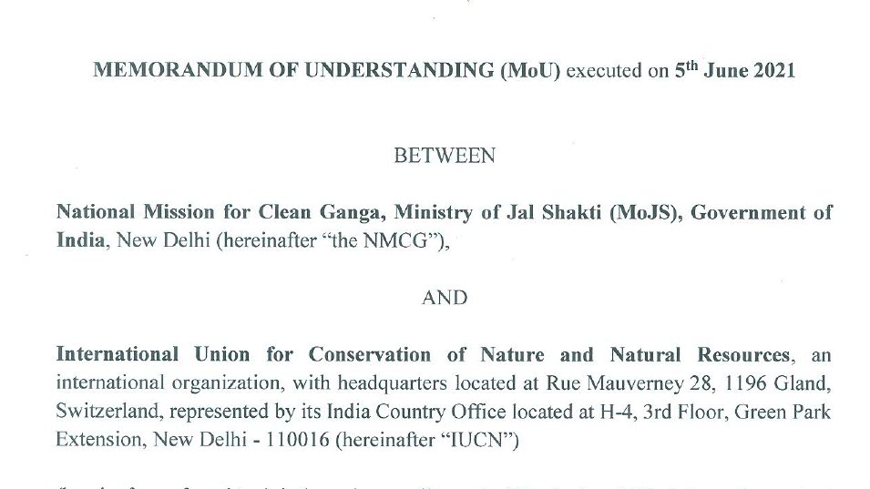 IUCN India and #NMCG signed a MoU to work together for capacity building under the model of Arth Ganga on 5th June 2021.
#IndiaIucn #NMCG #WorldEnvironmentDay