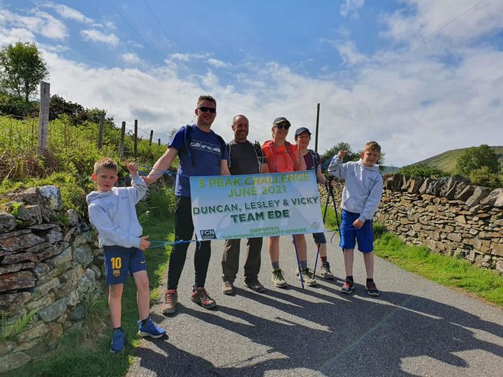 edelesley1's tweet photo. @MaxAdUK we did it , our three peak challenge for @FCNcharity . under 24hrs too. A massive thanks to our guide SAM, the ultimate professional ,truly inspiring and entertaining.  we salute you.  THANK YOU for all your donations that are coming very close  of £6000 🥳🥰 https://t.co/3tGZG90FI2
