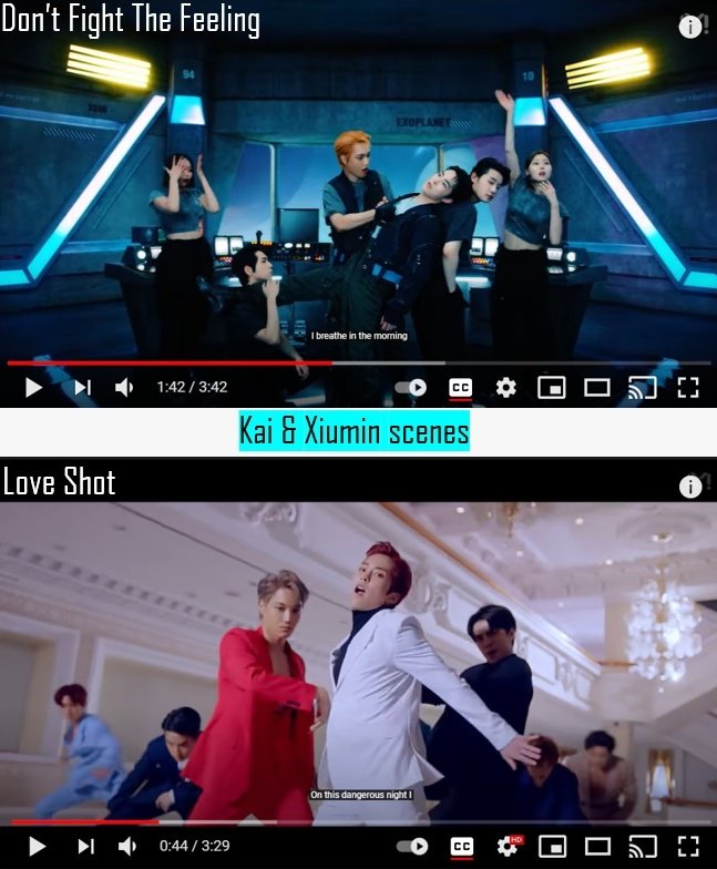 justwannabeme90's tweet photo. #DONT_FIGHT_THE_FEELING part that reminds me of Love Shot.. 
Kai and Xiumin dance position.. https://t.co/2DXCThGmSu