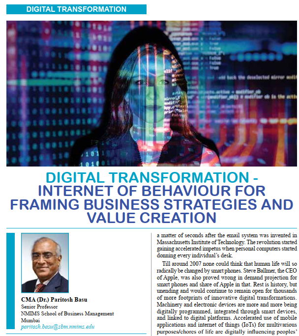 paritoshbasu's tweet photo. This article is on #InternetOfBehaviour, one of the latest advancements for #DigitalTansforamtion. It has dealt with #IoB and #BusinessStrategy, value creation, ethical dimensions of IoB, risk exposure to #CyberCrime, #DarkWeb, and #InternetAddiction.
https://t.co/RdiRVIoCBI https://t.co/4cB3i9bbIH