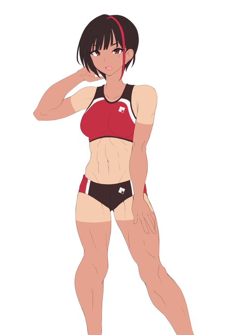 黒ギャル化も良いけど逆にこういうスポーツ系ギャルが色白オタク女子にされるのも有り。 これはまた別で制作中の短編CG集のキャラ 