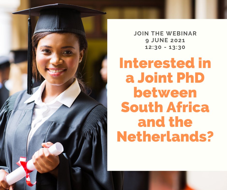 NRF_News's tweet photo. Interested in doing a joint PhD between SA and the Netherlands in 2022? Join the webinar on 09 June!

For registration, please email: info@nesosouthafrica.org. Webinar connection details will be shared with registered candidates. Registration will close on 08 June 2021. https://t.co/2b1NsxAp2y