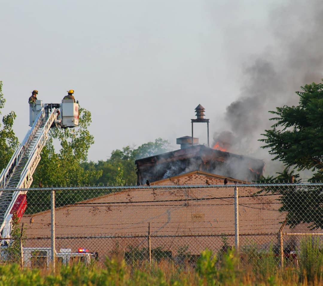 MadeleineMaccar's tweet photo. Burlington City's derelict McNeal Mansion, built in the 1890s by the neighboring pipe foundry's owner and abandoned for decades, went up in flames this morning--though not for the first time. The two-alarm fire was under control by 7 a.m. https://t.co/azuM6jCaBF