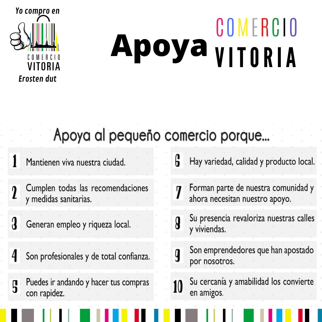𝑪𝒐𝒎𝒆𝒓𝒄𝒊𝒐 𝑽𝒊𝒕𝒐𝒓𝒊𝒂 os queremos dar algunas razones para consumir local👍 Se te ocurre alguna más?

#alava #araba #arabadendak #comerciolocal #euskadi #comerciovitoria #gasteiz #salimoshoy #vitoriagasteiz #euskaldendak #asociacioncallegorbea #callegorbea #consumelocal