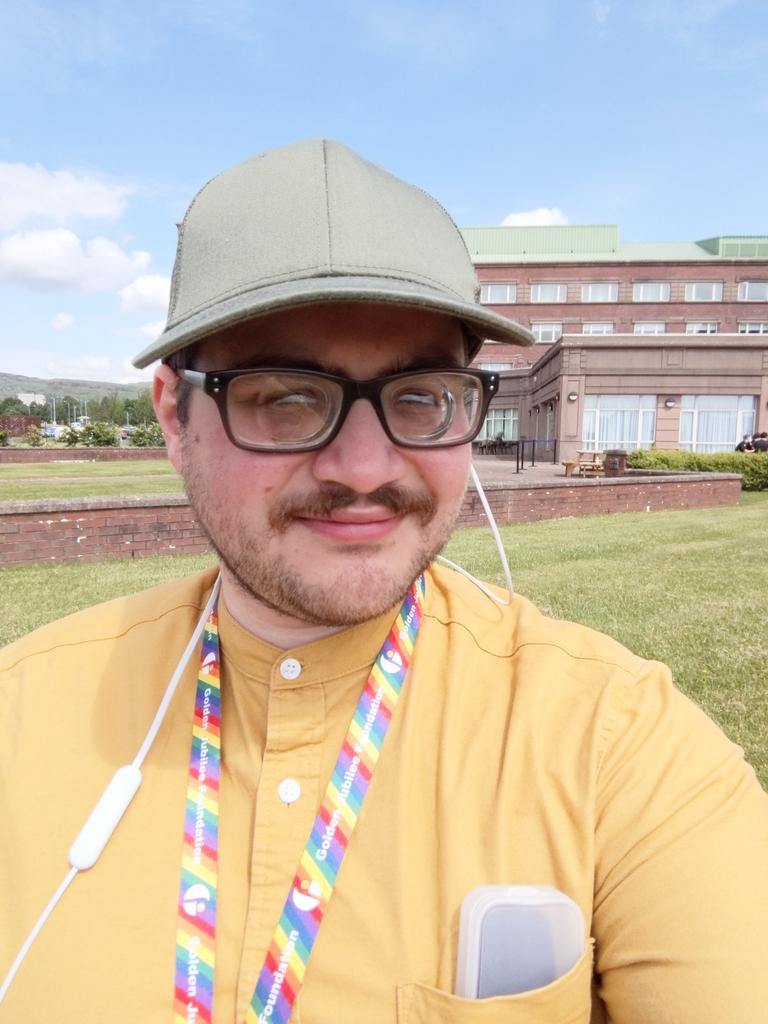 BPearlstone's tweet photo. #DailyRainbow day 7: I'm raising money for Stonewall https://t.co/FjdEpTpJT9

It's another beautiful day in the office. I'm proud to be able to sport a rainbow lanyard at #NHS Golden Jubilee! It's all about being #visible ready to support others. https://t.co/yQCMJ2FtCb