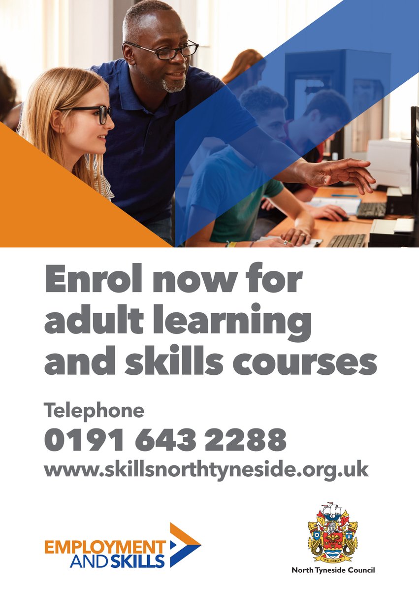 NTAdultLearning's tweet image. Enrol now for our new courses! Courses can be found here: skillsnorthtyneside.org.uk/adult-learning…

@NTCouncilTeam
