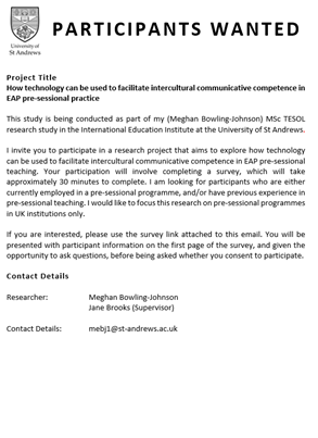 Very excited news, my dissertation survey has released this morning! The email was very kindly sent out by Kerry Tavakoli through the BALEAP mailing list! I would be so grateful to any EAP practitioners who would kindly fill in the survey, the link is in the BALEAP email!