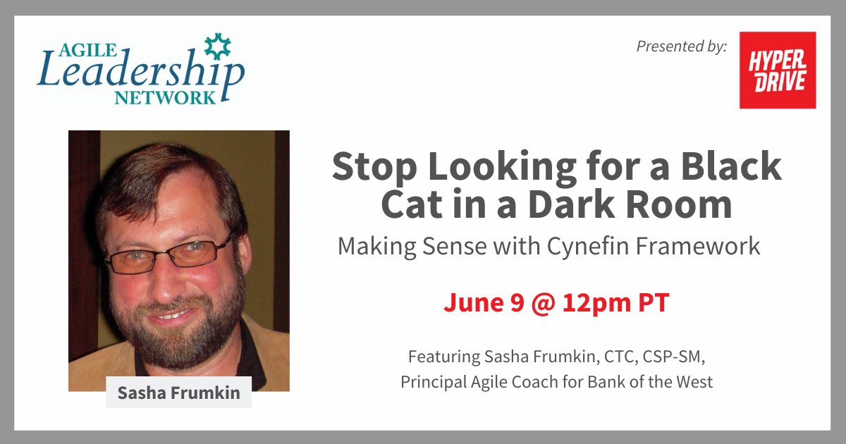 Sasha Frumkin, seasoned Agile coach for Bank of the West, hosts our next Meetup event on June 9th at 12pm PT. He'll explore how to effectively solve problems, make decisions, and manage time. See you there:bit.ly/3fHVDIa #Meetup #Agile #Hyperdriven