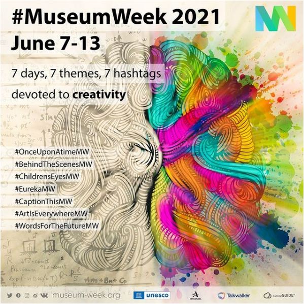 Inizia oggi #MuseumWeek, il festival internazionale che riunisce le istituzioni culturali sui social media. L'edizione di quest’anno è ispirata alla creatività! Segui i #museicampani sui canali social dal 7 al 13 giugno 2021 e condividi i tuoi post con gli hashtag dedicati.