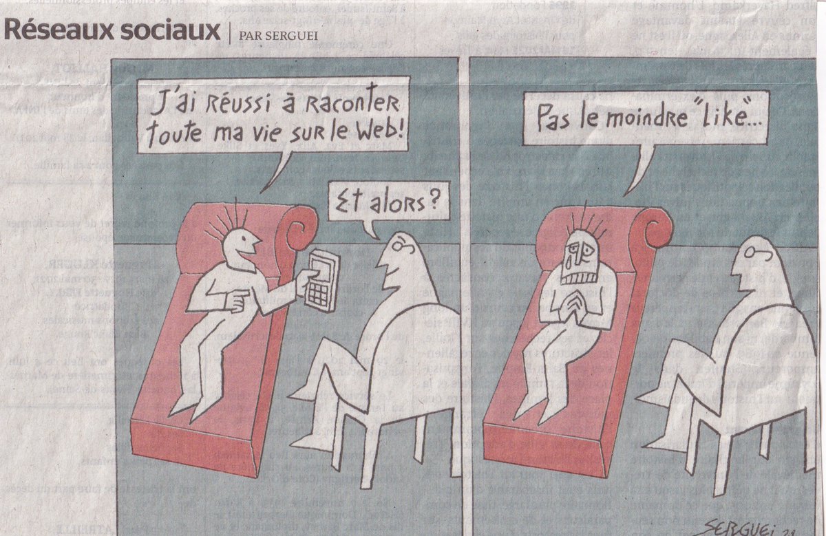 Quoi !
La vie connectée serait une servitude affective .... volontaire ?
Bravo à Serguei-dessinateur,auteur et musicien.
#dessindepresse <a href="/lemondefr/">Le Monde</a>