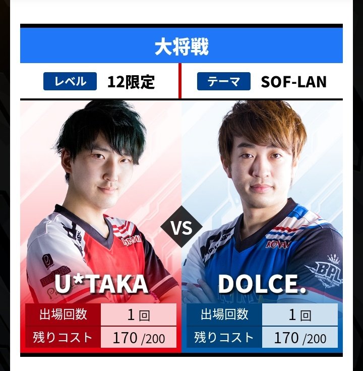 U Taka ゆうたか そしていよいよ6 12 土 21 00より1st Stageの開幕です 初戦はround1 Vs Apina Vrames 先鋒戦の精度の鬼対決 Kurei Vs Nike 中堅戦の元team Mirin対決 Ansa Vs Kentan そして大将戦の絶対に負けられない U Taka Vs Dolce の戦い U Taka ゆうたか そしていよいよ6 12 土 21 00より1st Stageの開幕です 初戦はround1 Vs Apina Vrames 先鋒戦の精度の鬼対決 Kurei Vs Nike 中堅戦の元team Mirin対決 Ansa Vs Kentan そして大将戦の絶対に負けられない U Taka Vs Dolce の戦い