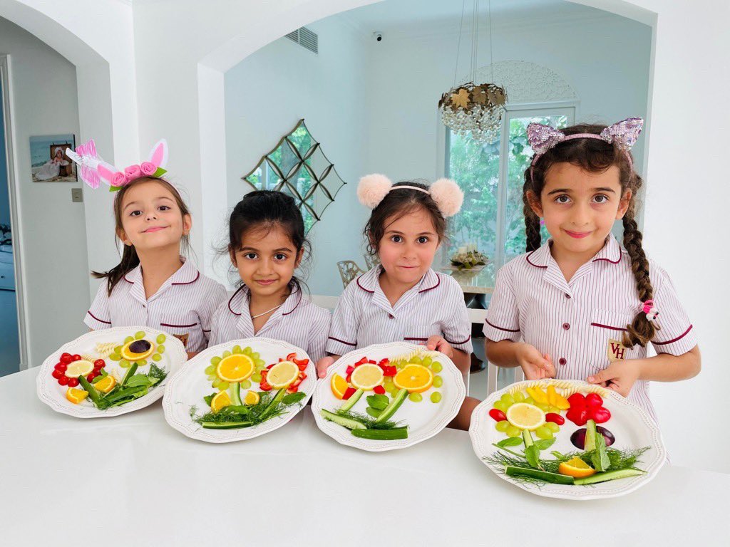 VHPS_HeadHouse's tweet photo. Norah, Safiya, Taleen and Yasmine from FS2 Red have been getting creative in the kitchen with their Edible Art! #VHPS #smallschoolbigheart https://t.co/TUw2MimOvo