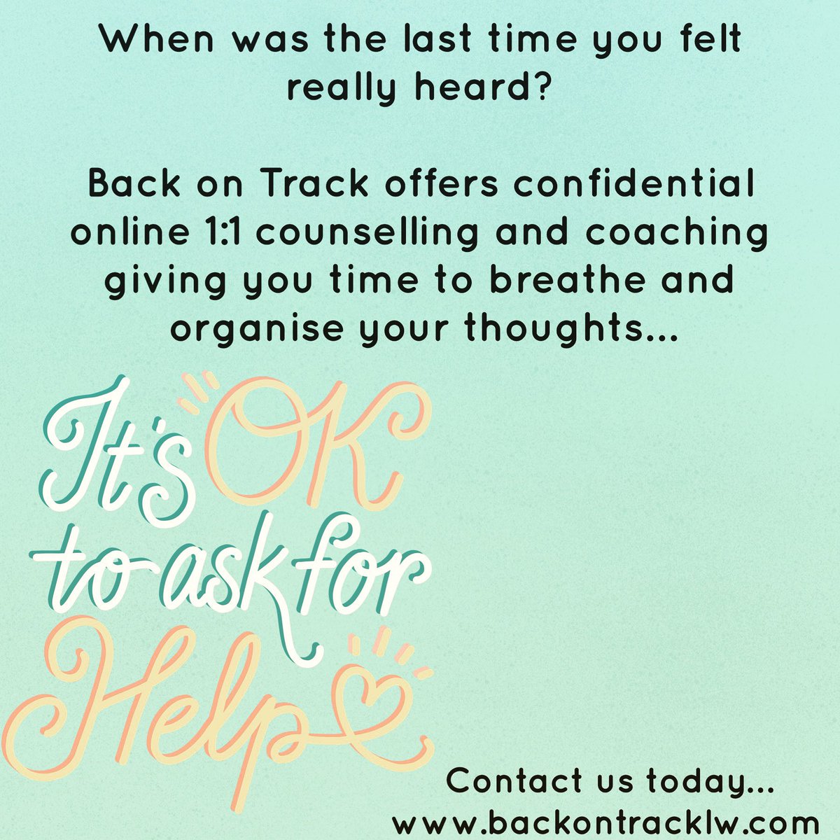 Back On Track Counselling, Coaching and Mentoring tweet media