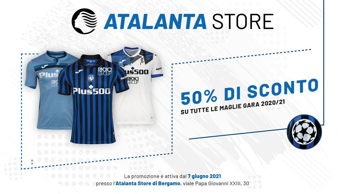 Atalanta_BC's tweet photo. โผ๏ธ 50% di ๐๐ฐ๐ผ๐ป๐๐ผ su tutte le ๐บ๐ฎ๐ด๐น๐ถ๐ฒ ๐ด๐ฎ๐ฟ๐ฎ 20/21
๐ Solo da #AtalantaStore!
#GoAtalantaGo โซ๏ธ๐ต https://t.co/8ewqdnGOEc