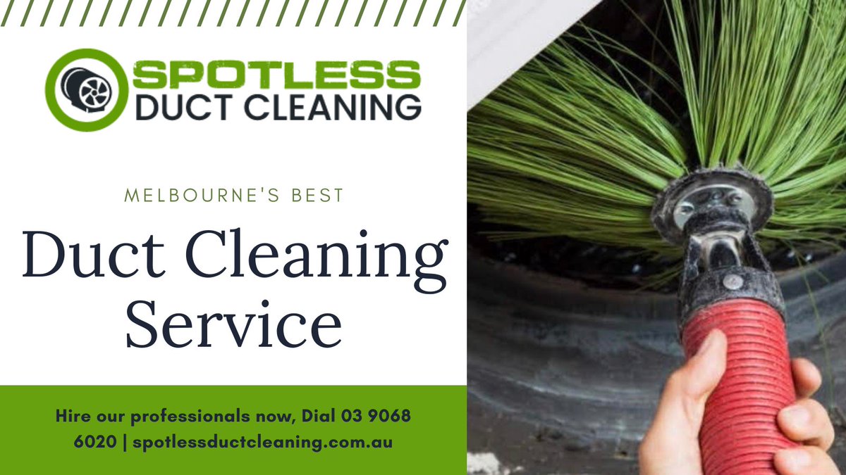 spotlessductcl1's tweet photo. Hire #SpotlessDuctCleaning team, to get the most reliable and professional #ductcleaningservice anywhere in #Melbourne at a very reasonable price. 
Visit here for further details: https://t.co/3Z4I9xLBhf
Call us today: 03 9068 6020

#ductcleaningmelbourne #ductcleaners https://t.co/cRafeLCuCm