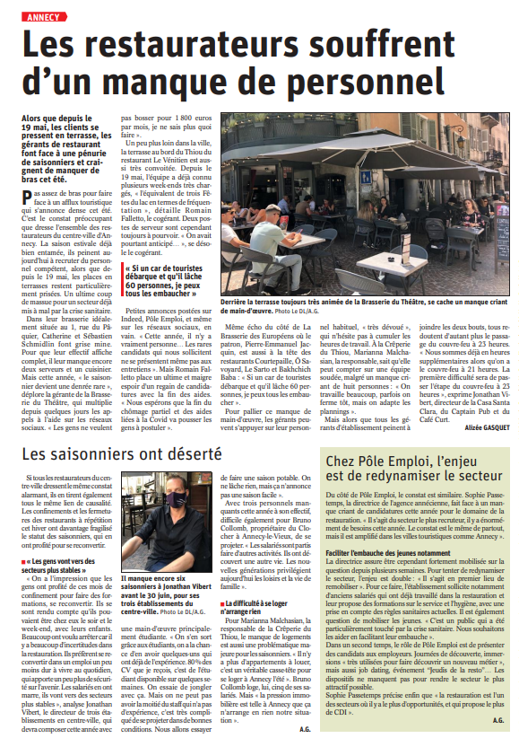 [#Recrutement]⚠️Constat préoccupant dressé par les restaurateurs #Annecy : Pas assez de bras pour faire face à un afflux touristique.
Pour @poleemploi_ara l’enjeu est de redynamiser les saisonniers &amp; les jeunes en leur proposant des formations pour booster leur retour à l'emploi.