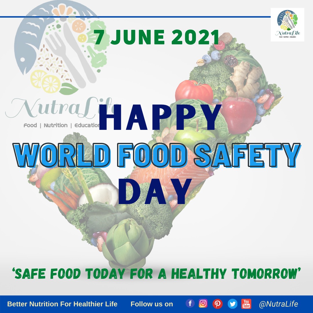 life_nutra's tweet photo. #worldfoodsafetyday2021 #worldfoodsafetyday #Foodsafetyiseveryonesresponsibility #Safefoodtodayforahealthytomorrow #foodsafety #safefood #healthylife #healthyliving #NutraLife #nutritiononline #nutritionist #nutritionistDrSeema #ditetianDrSeema #indianyoutuber #nutritioncoach https://t.co/DBxXdEjZ5u